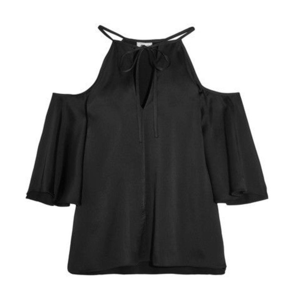 Temperley London Luna Cutout Crepe De Chine Silk Blouse Size 14
